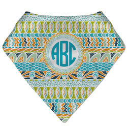 Abstract Teal Stripes Bandana Bib (Personalized)