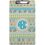 Abstract Teal Stripes Clipboard (Legal Size) (Personalized)