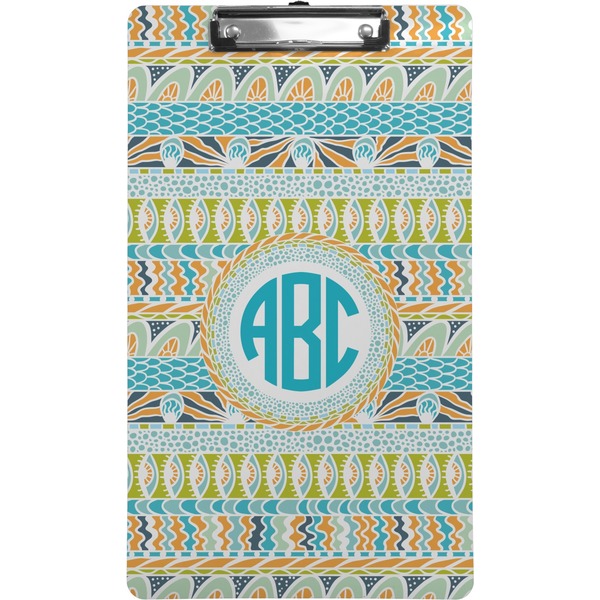 Custom Abstract Teal Stripes Clipboard (Legal Size) (Personalized)