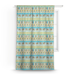 Abstract Teal Stripes Curtain Panel - Custom Size