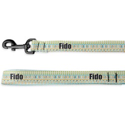 Abstract Teal Stripes Deluxe Dog Leash (Personalized)