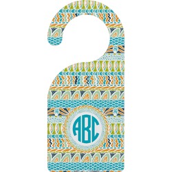 Abstract Teal Stripes Door Hanger (Personalized)