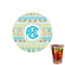 Abstract Teal Stripes Drink Topper - XSmall - Single with Drink