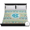 Abstract Teal Stripes Duvet Cover (King)