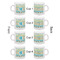 Abstract Teal Stripes Espresso Cup Set of 4 - Apvl