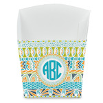 Abstract Teal Stripes French Fry Favor Boxes (Personalized)