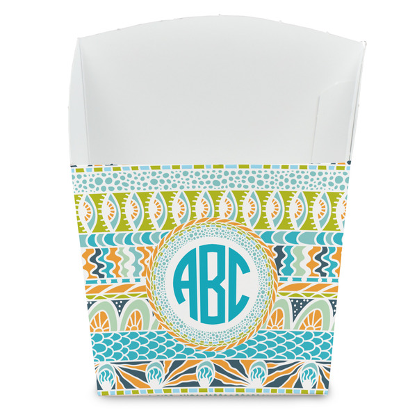 Custom Abstract Teal Stripes French Fry Favor Boxes (Personalized)