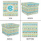 Abstract Teal Stripes Gift Boxes with Lid - Canvas Wrapped - Large - Approval