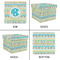 Abstract Teal Stripes Gift Boxes with Lid - Canvas Wrapped - XX-Large - Approval