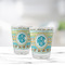 Abstract Teal Stripes Glass Shot Glass - Standard - LIFESTYLE