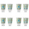 Abstract Teal Stripes Glass Shot Glass - Standard - Set of 4 - APPROVAL