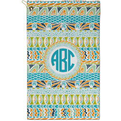Abstract Teal Stripes Golf Towel - Poly-Cotton Blend - Small w/ Monograms