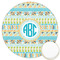 Abstract Teal Stripes Icing Circle - Large - Front