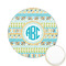 Abstract Teal Stripes Icing Circle - Small - Front