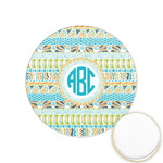 Abstract Teal Stripes Printed Cookie Topper - 1.25" (Personalized)