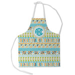 Abstract Teal Stripes Kid's Apron - Small (Personalized)