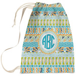 Abstract Teal Stripes Laundry Bag - Large (Personalized)