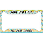 Abstract Teal Stripes License Plate Frame (Personalized)