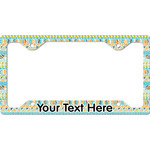 Abstract Teal Stripes License Plate Frame - Style C (Personalized)