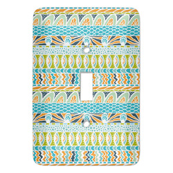 Abstract Teal Stripes Light Switch Cover (Single Toggle)