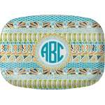 Abstract Teal Stripes Melamine Platter (Personalized)