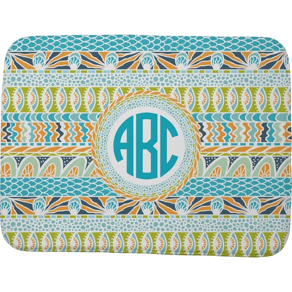 Custom Abstract Teal Stripes Memory Foam Bath Mat - 48"x36" (Personalized)