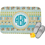 Abstract Teal Stripes Memory Foam Bath Mat (Personalized)