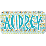 Abstract Teal Stripes Mini/Bicycle License Plate (2 Holes) (Personalized)