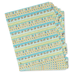 Abstract Teal Stripes Binder Tab Divider - Set of 5 (Personalized)