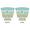 Abstract Teal Stripes Party Cup Sleeves - with bottom - APPROVAL