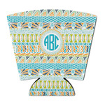 Abstract Teal Stripes Party Cup Sleeve - with Bottom (Personalized)