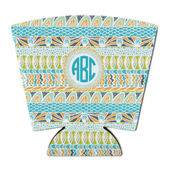 Abstract Teal Stripes Party Cup Sleeve - with Bottom (Personalized)