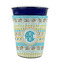 Abstract Teal Stripes Party Cup Sleeves - without bottom - FRONT (on cup)