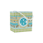 Abstract Teal Stripes Party Favor Gift Bags - Gloss (Personalized)