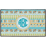 Abstract Teal Stripes Door Mat - 60"x36" (Personalized)