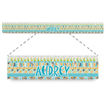 Abstract Teal Stripes Plastic Ruler - 12" (Personalized)