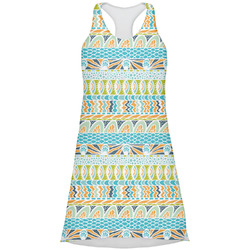 Abstract Teal Stripes Racerback Dress - Medium