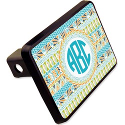Abstract Teal Stripes Rectangular Trailer Hitch Cover - 2" (Personalized)