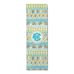 Abstract Teal Stripes Runner Rug - 2.5'x8' w/ Monograms