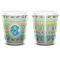 Abstract Teal Stripes Shot Glass - White - APPROVAL