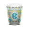 Abstract Teal Stripes Shot Glass - White - FRONT