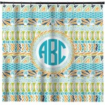 Abstract Teal Stripes Shower Curtain (Personalized)