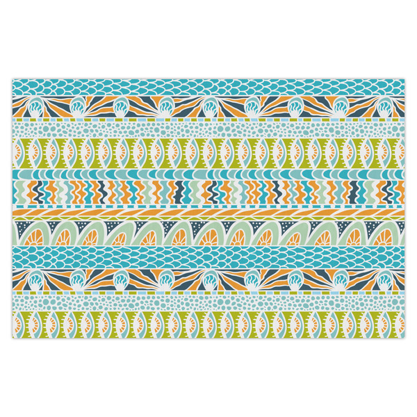 Custom Abstract Teal Stripes X-Large Tissue Papers Sheets - Heavyweight