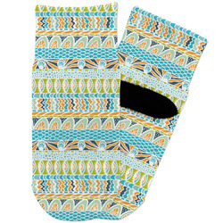 Abstract Teal Stripes Toddler Ankle Socks