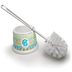 Abstract Teal Stripes Toilet Brush (Personalized)