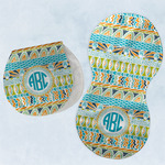 Abstract Teal Stripes Burp Pads - Velour - Set of 2 w/ Monogram