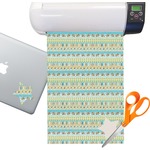 Abstract Teal Stripes Sticker Vinyl Sheet (Permanent)