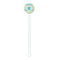 Abstract Teal Stripes White Plastic 5.5" Stir Stick - Round - Single Stick