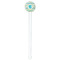 Abstract Teal Stripes White Plastic 7" Stir Stick - Round - Single Stick