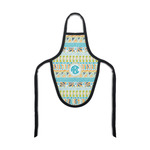 Abstract Teal Stripes Bottle Apron (Personalized)